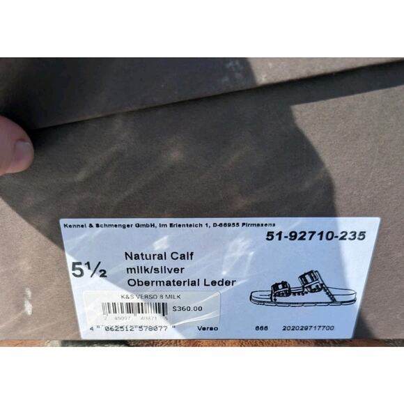 Kennel Schmenger Women's Studded Slides Sandals Sz 8 Natural Calf Milk Silver - Picture 10 of 10